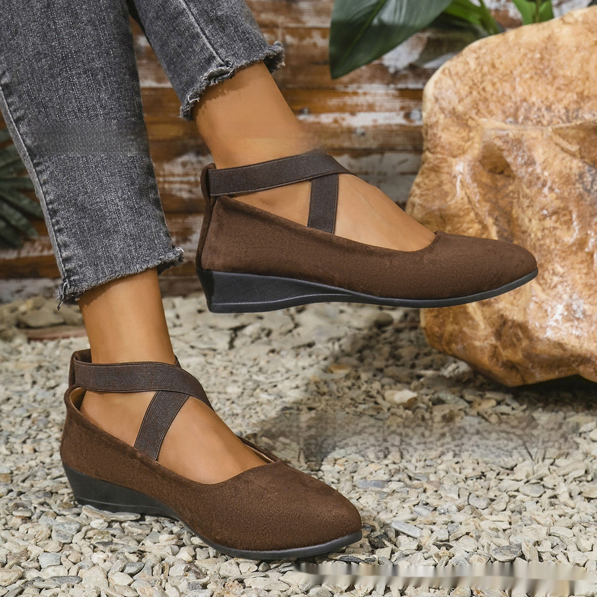 Elastic Band Platform Wedge Pumps – 6 Colors EU 35–43