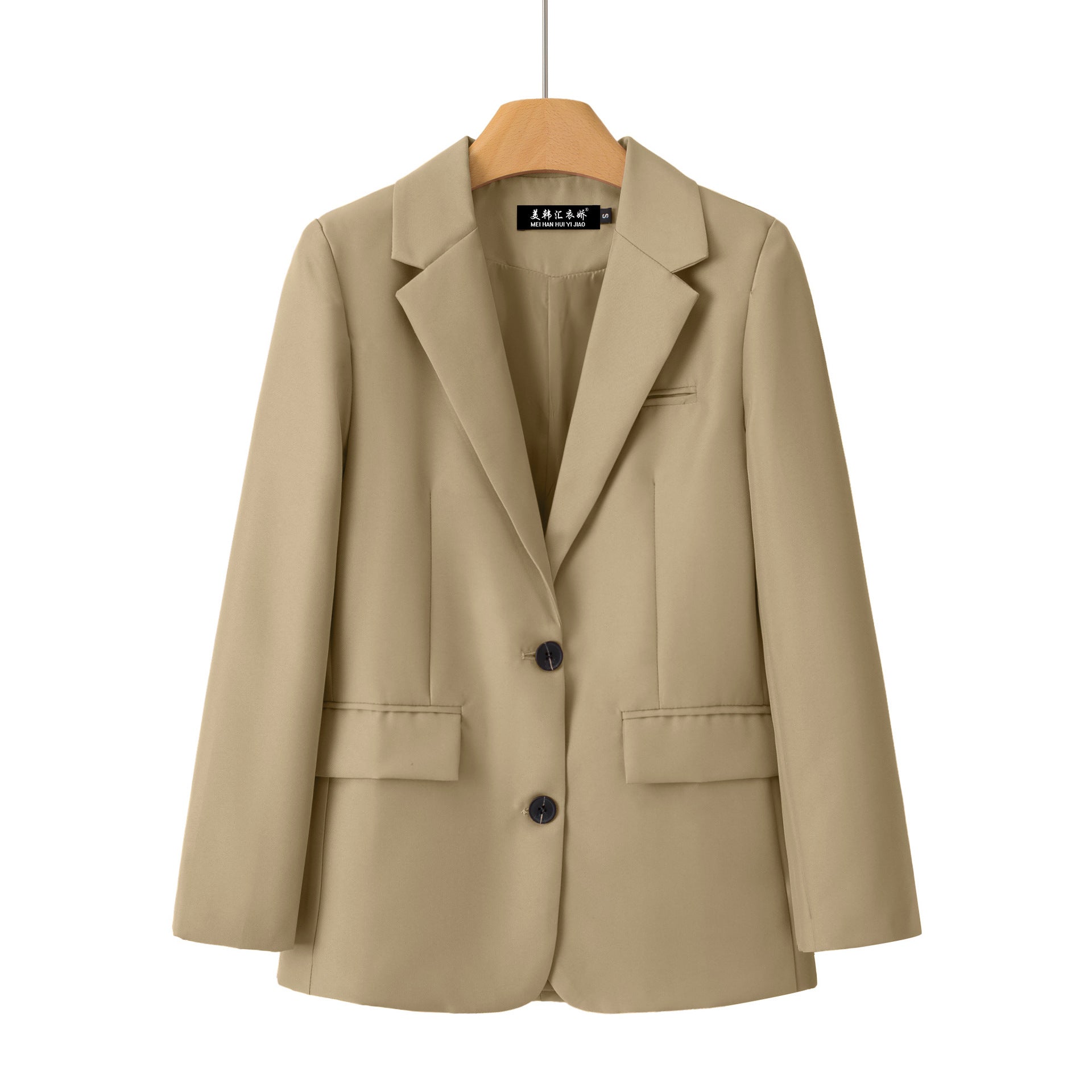 Women's Casual Chic Plaid Coat – Long Sleeve Pocket Jacket