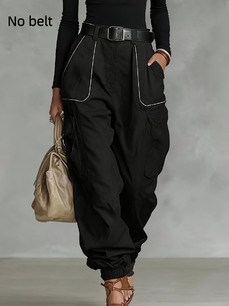 Women's High Waist Multi-Pocket Cargo Work Pants – Tapered Trousers