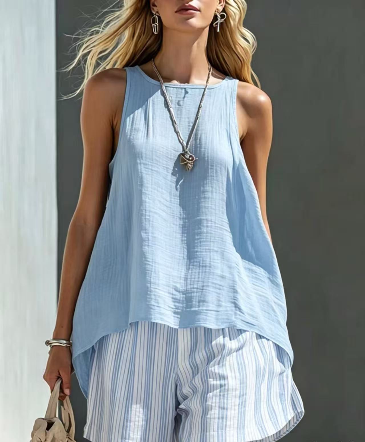 Women's V-Neck Long-Sleeve Loose-Fit Button-Up Shirt