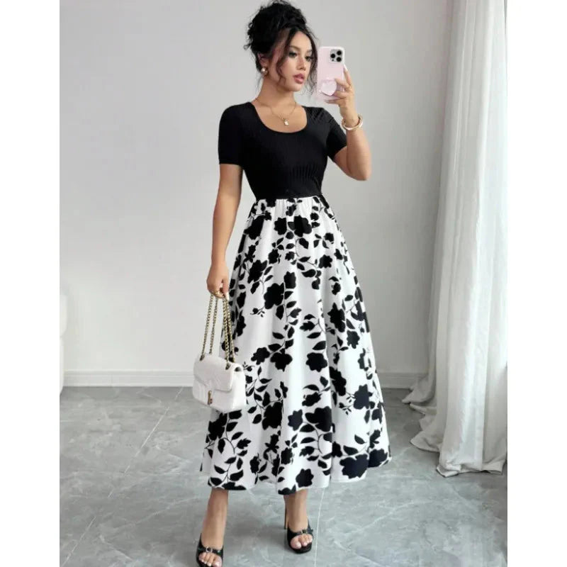 Floral Scoop-Neck Maxi Dress