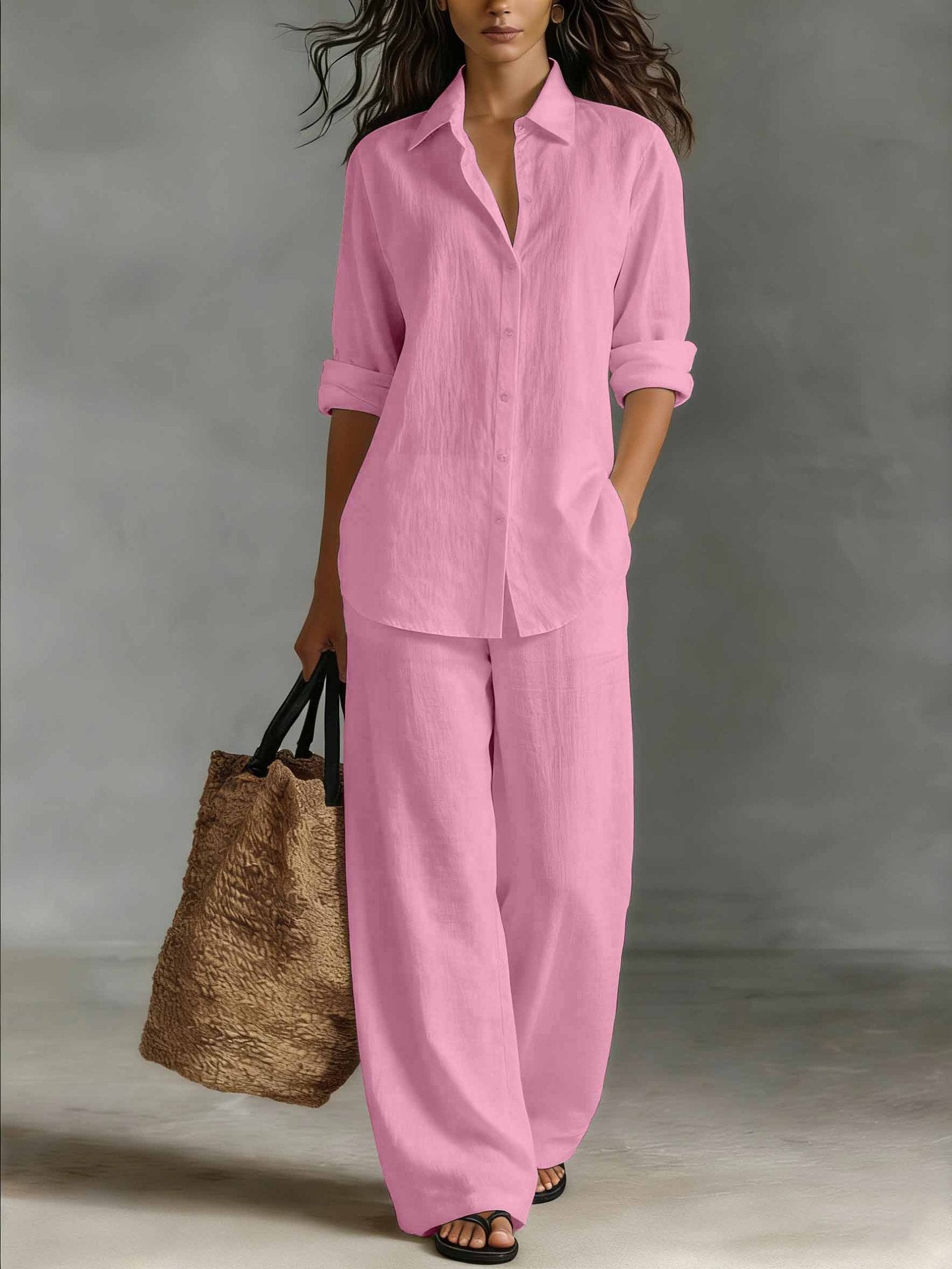 Women's Bohemian Cotton-Blend Top & Pants Set – Resort Lounge Co-ord