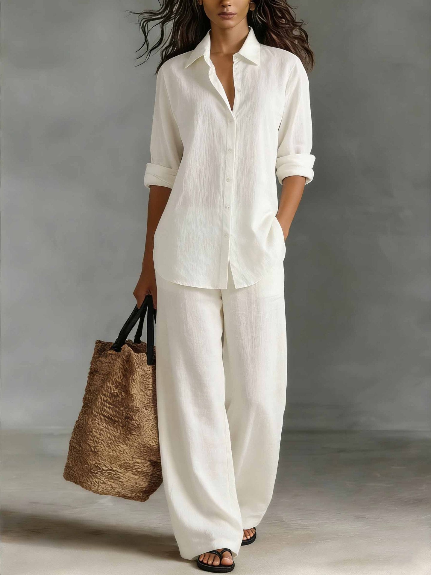 Women's Bohemian Cotton-Blend Top & Pants Set – Resort Lounge Co-ord