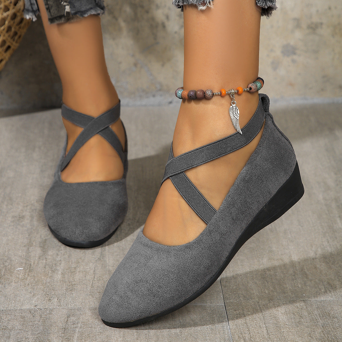 Elastic Band Platform Wedge Pumps – 6 Colors EU 35–43