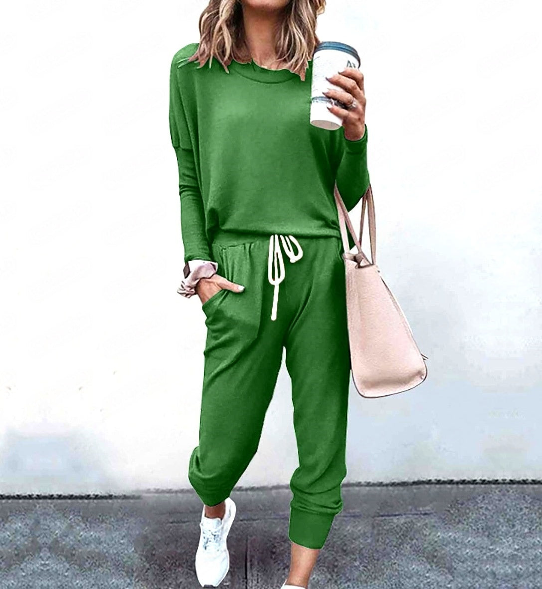 Women's Long Sleeve T-Shirt & Pencil Pants Set – Loose Fit, Striped & Solid