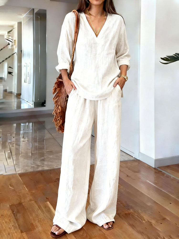 Long Sleeve Top & Full-Length Pants Two-Piece Set – 9 Colors S–3XL
