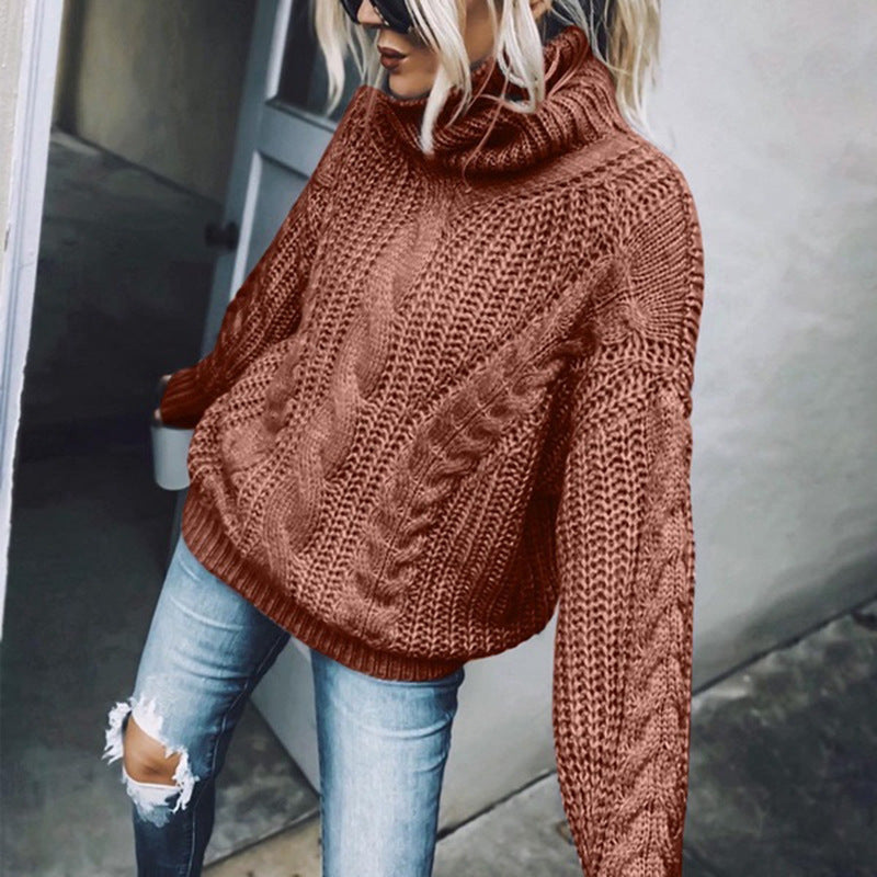 Women's Cable Knit Turtleneck Sweater