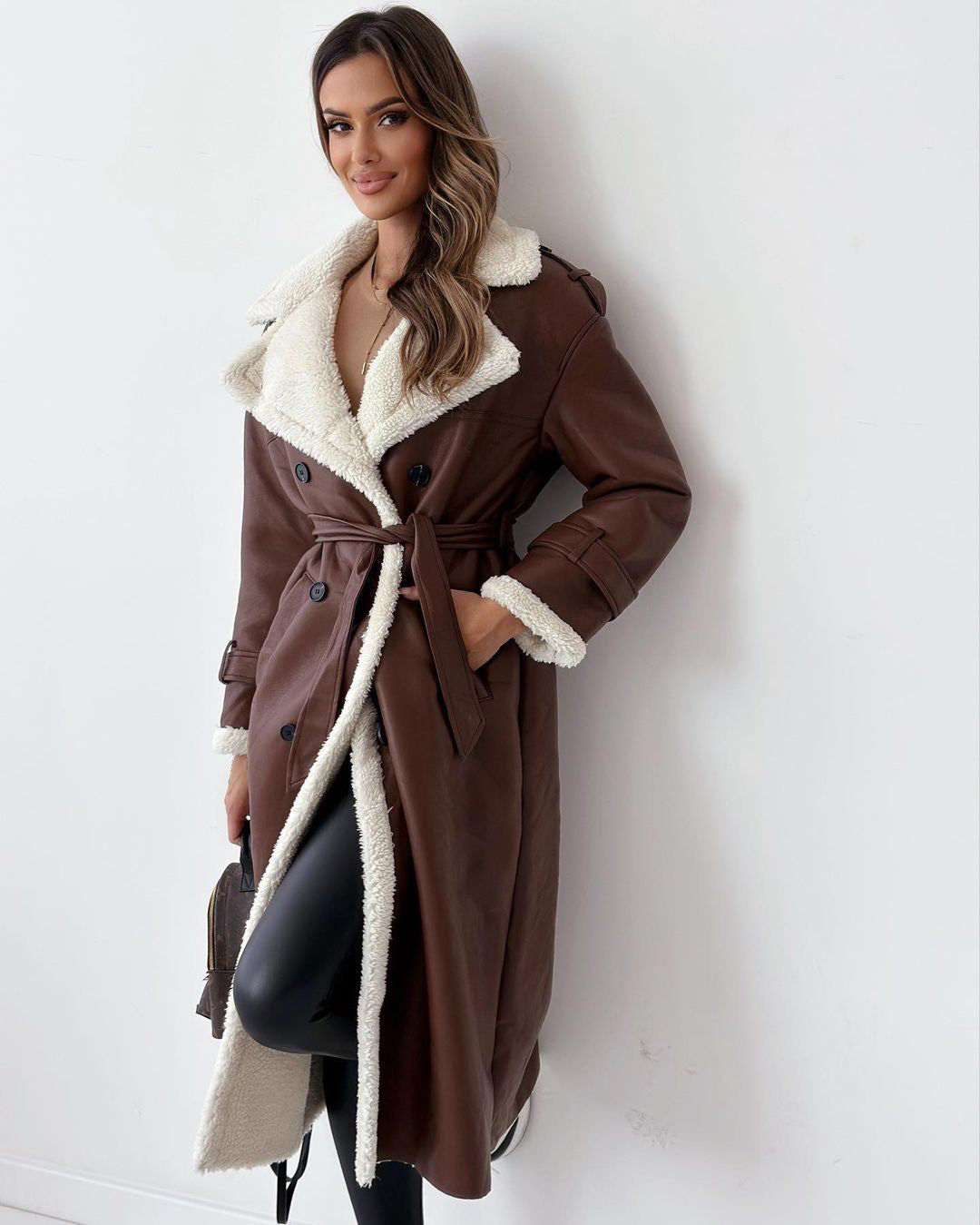 Women’s Belted Double-Breasted Winter Trench Coat