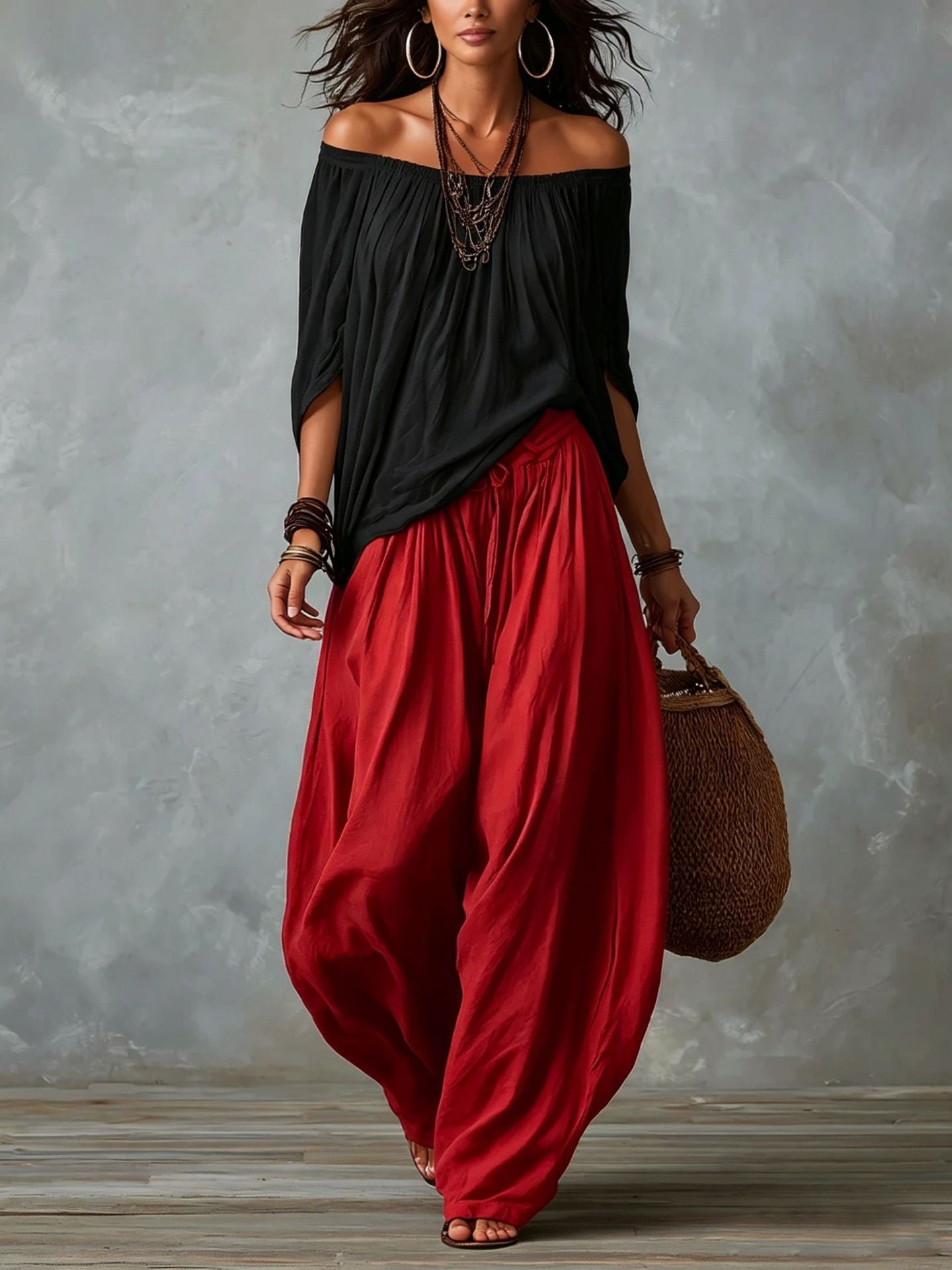 Women's One-Shoulder T-Shirt & Wide-Leg Pants Two-Piece Set — Urban Casual Outfit