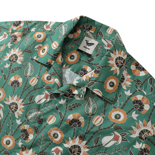 Hawaiian Shirt For Men Oriental Jungle By Julia Madoka Shirt Camp Collar 100% Cotton