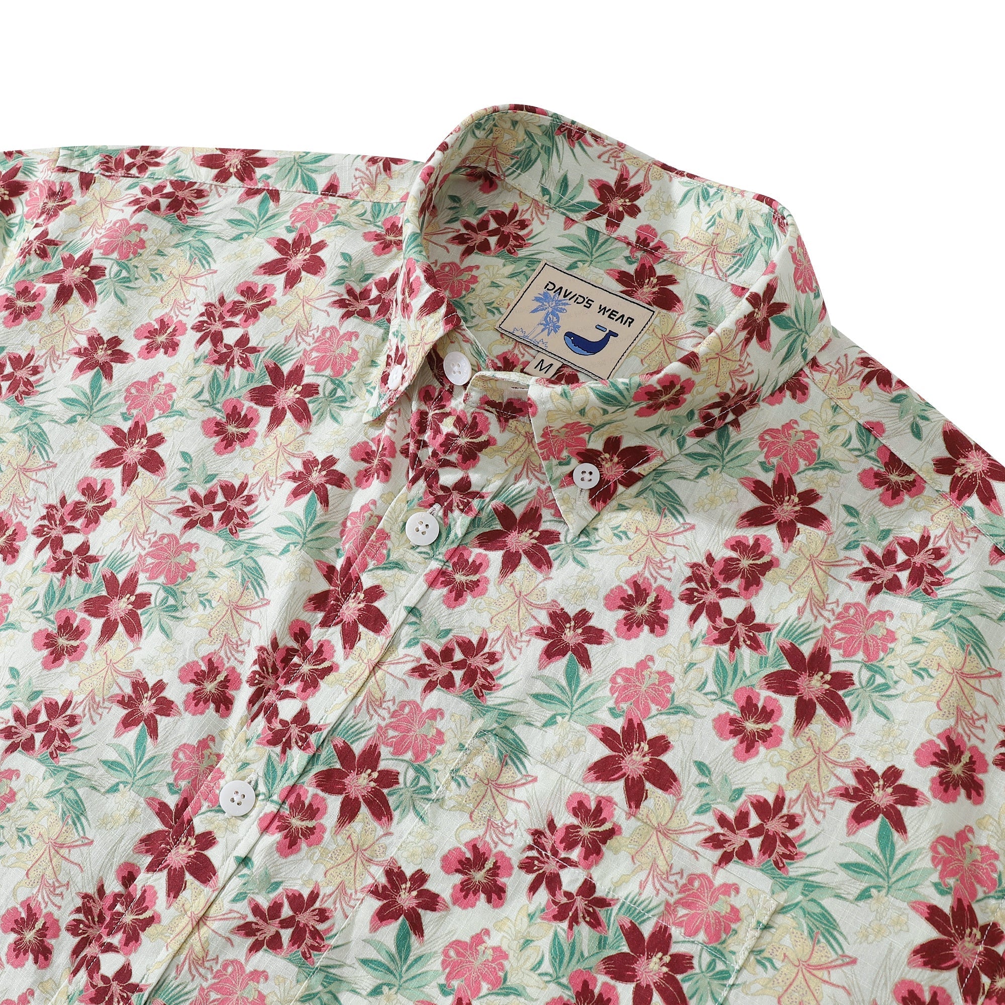 Hawaiian Shirt For Men Floral Vintage Aloha Wear Short Sleeve Hibiscus Print