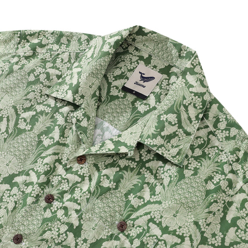 Hawaiian Shirt For Men Beauty of the Tropics By Jen Delaney Shirt Camp Collar 100% Cotton