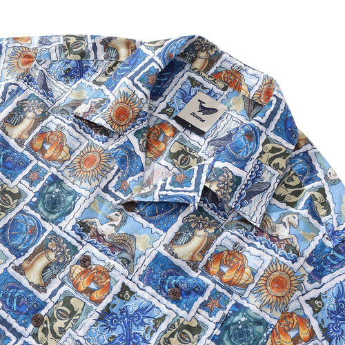 Hawaiian Shirt For Men 1940s Vintage Shirt Camp Collar 100% Cotton