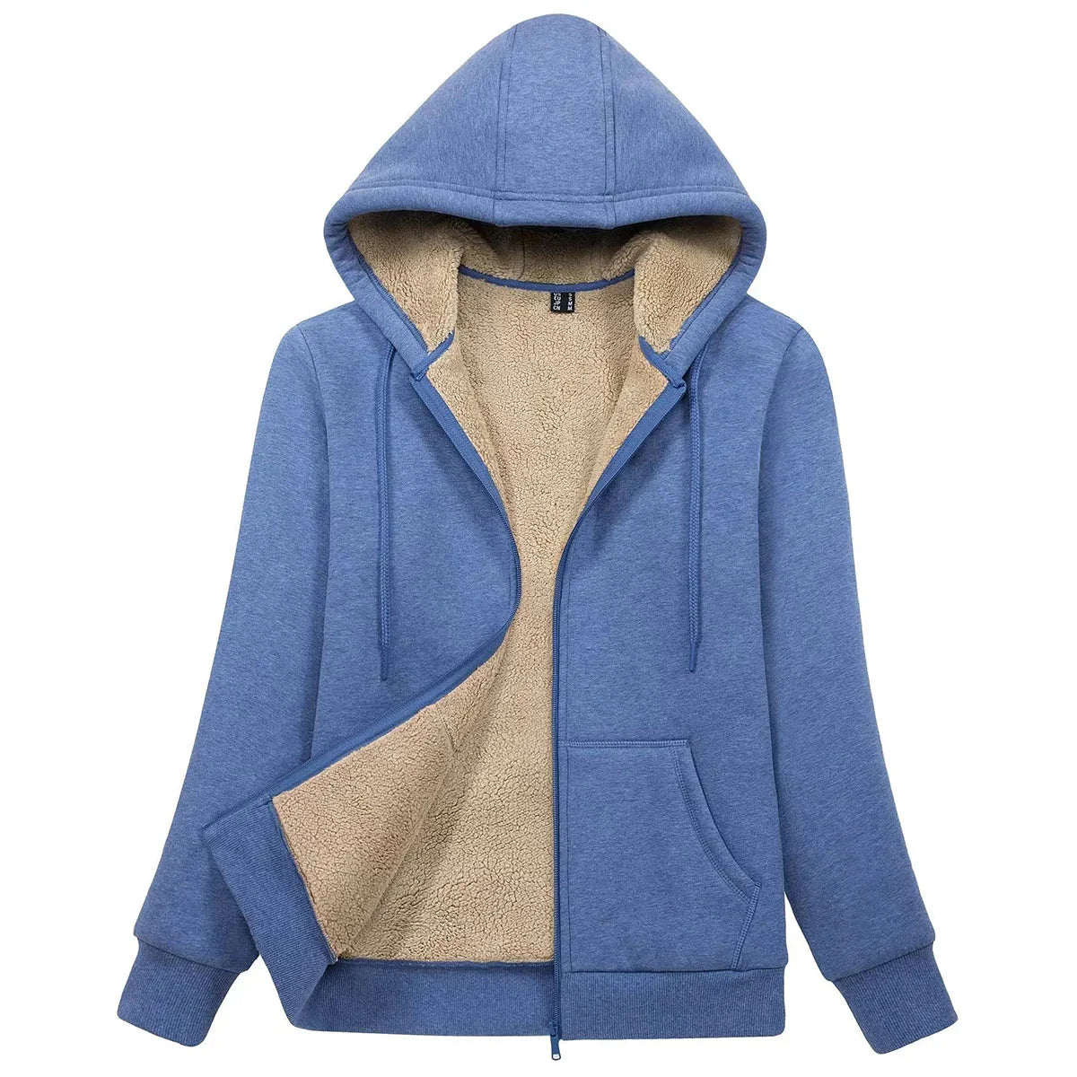 Sherpa-Lined Fleece Zip-Up Hoodie Jacket Women