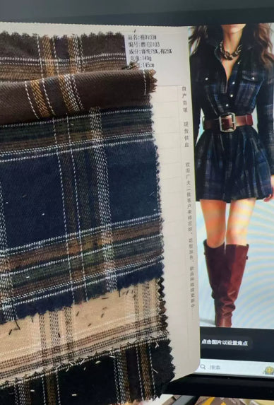 Women's Plaid Collared Sleeveless Fitted Waist Dress