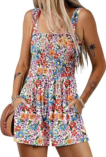 🌺 Floral Print Sleeveless Beach Jumpsuit
