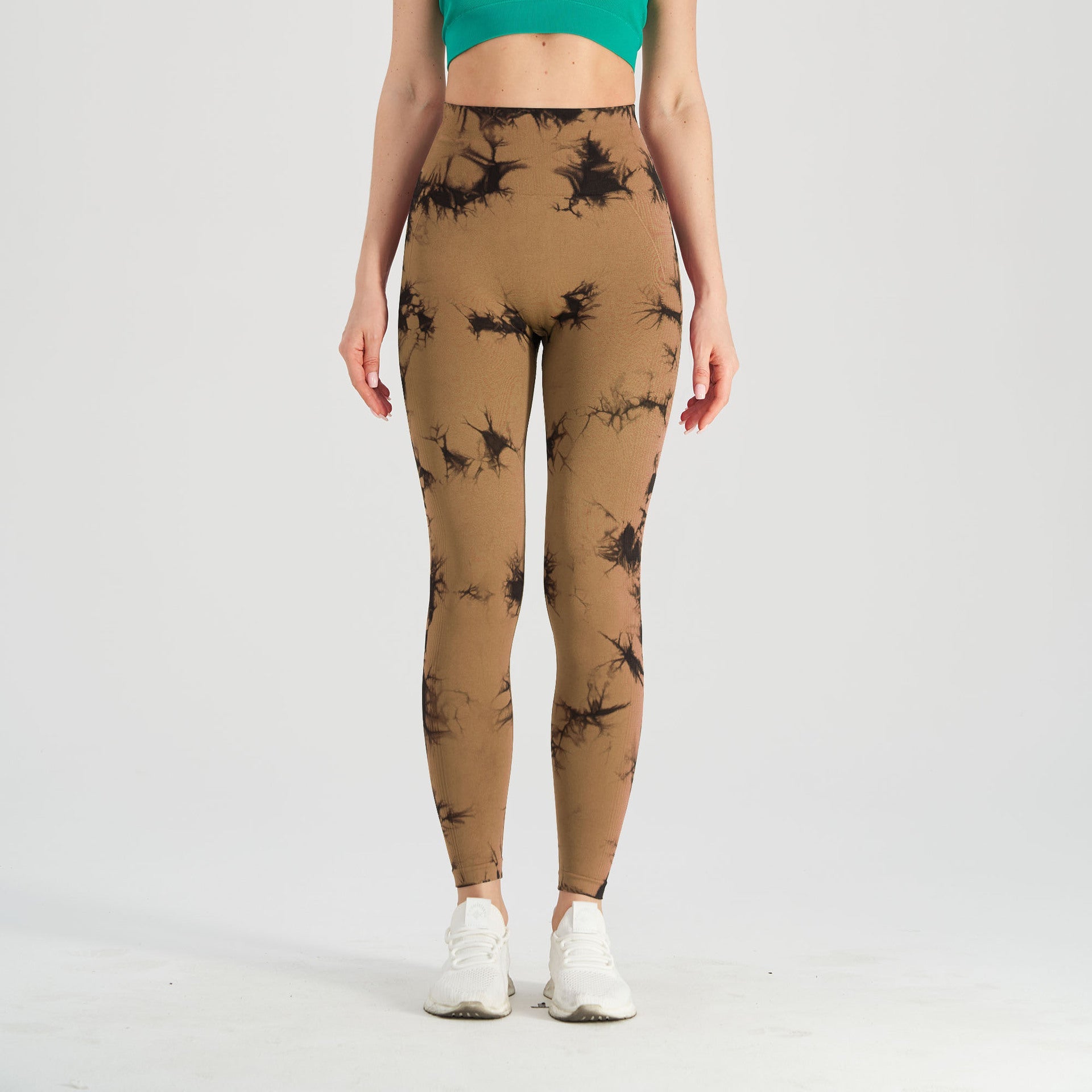 Women's Seamless Tie-Dye Yoga Pants – Knitted High-Waist Leggings