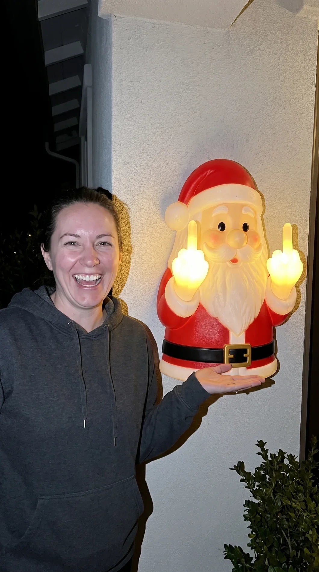 Halloween Ghost Middle Finger Glow Night Light